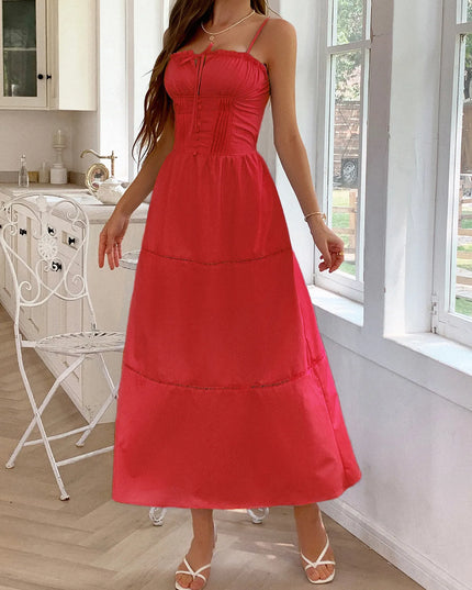 Smocked Back Tie Front Cami Dress