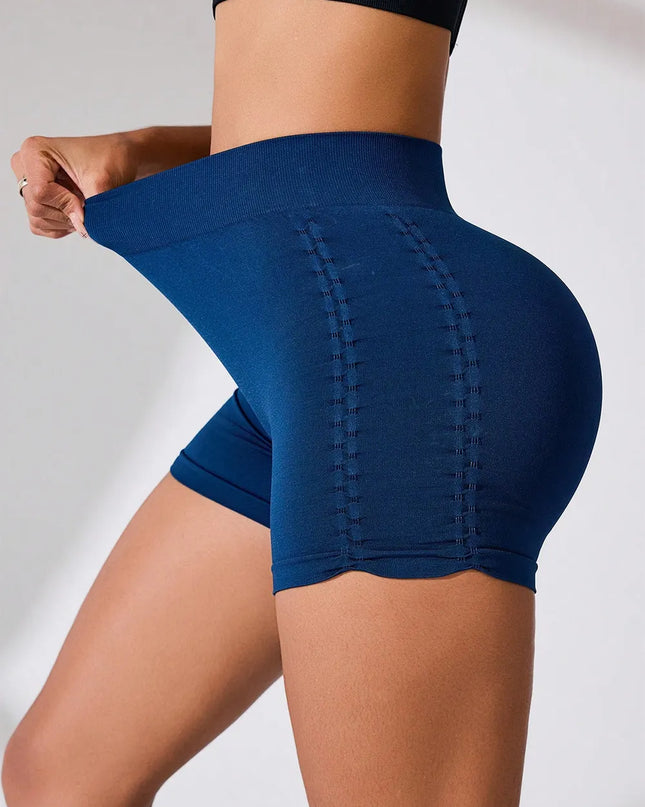 Side Ruched High Rise Active Shorts Dark Blue