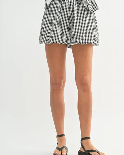 MABLE Gingham Tube Top and Shorts Set