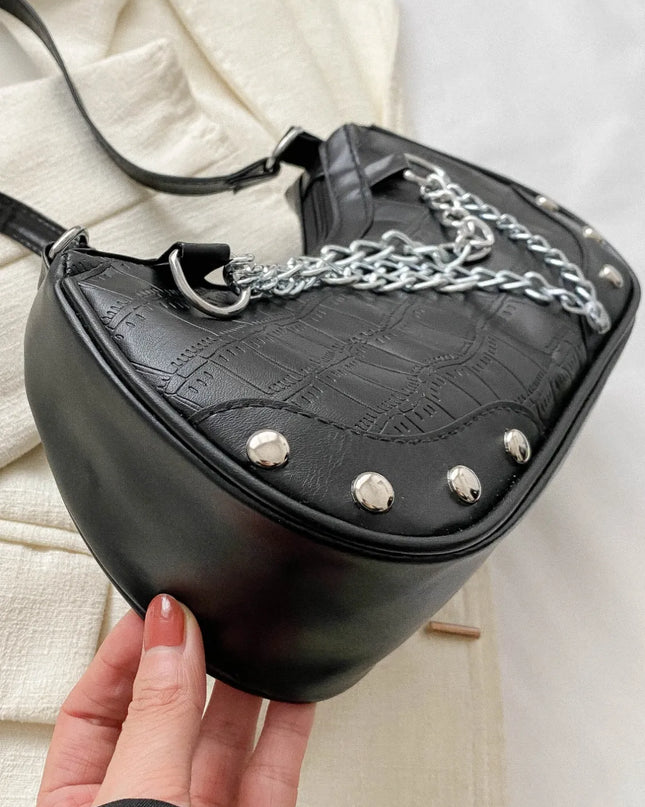 Chain PU Leather Shoulder Bag 