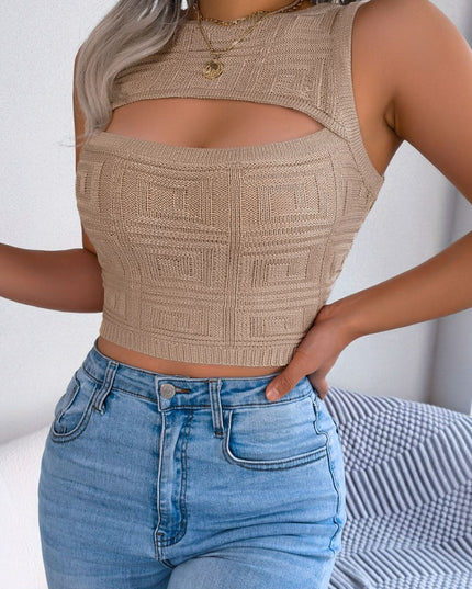 Cutout Sleeveless Knit Top