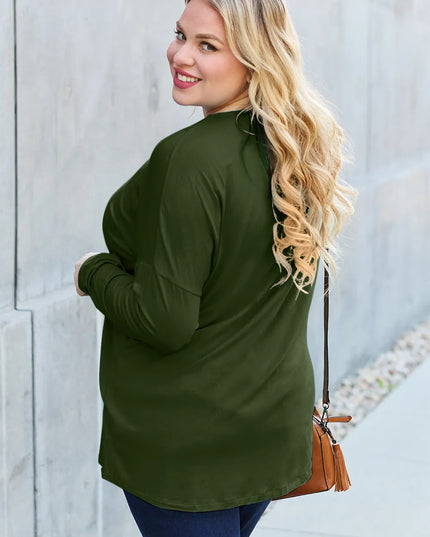 Basic Bae Full Size Round Neck Dropped Shoulder T-Shirt