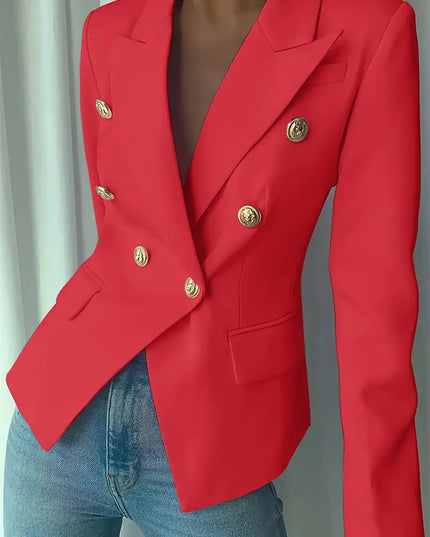 Decor Button Lapel Collar Blazer