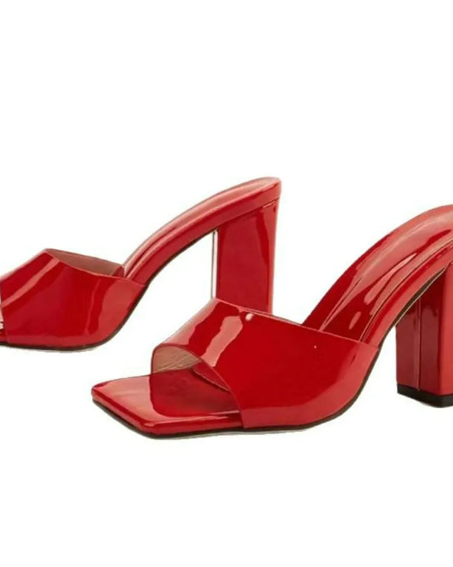 Square Toe Block Heels Sandals