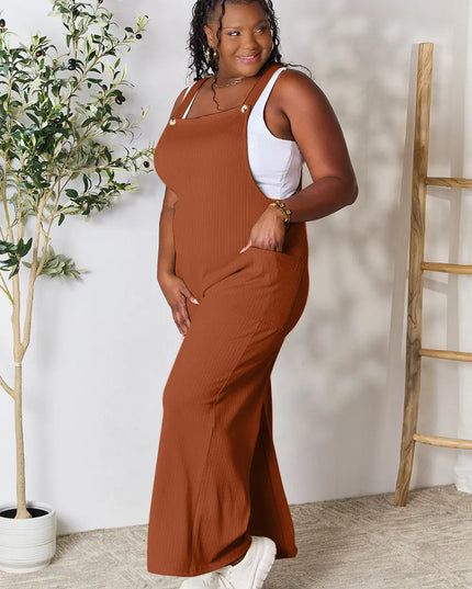 Double Take Full Size Wide Strap Overall with Pockets