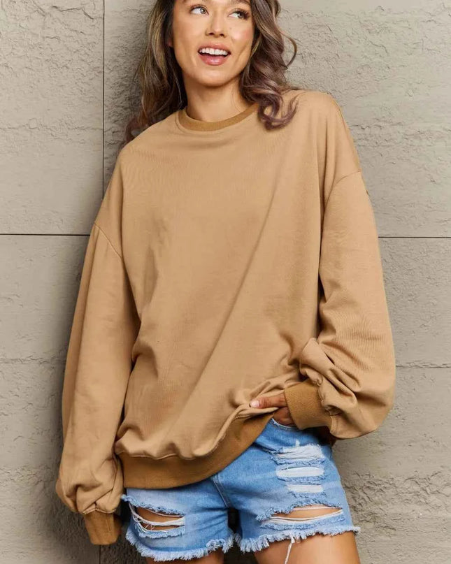 Full Size Round Neck Long Sleeve Sweatshirt