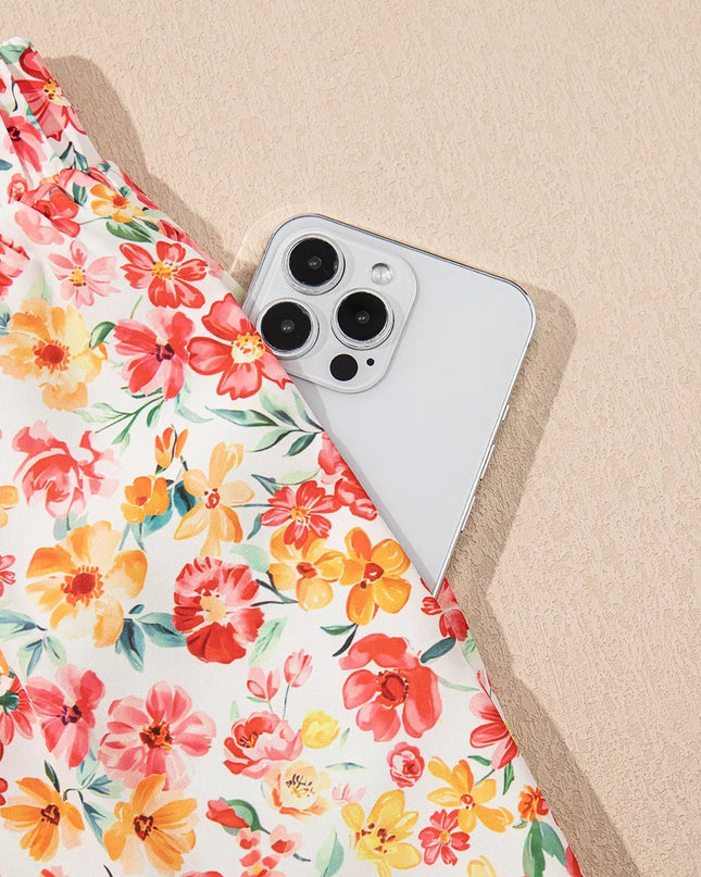 Boho Floral Bandeau Top and High Waist Wide Leg Pants Set