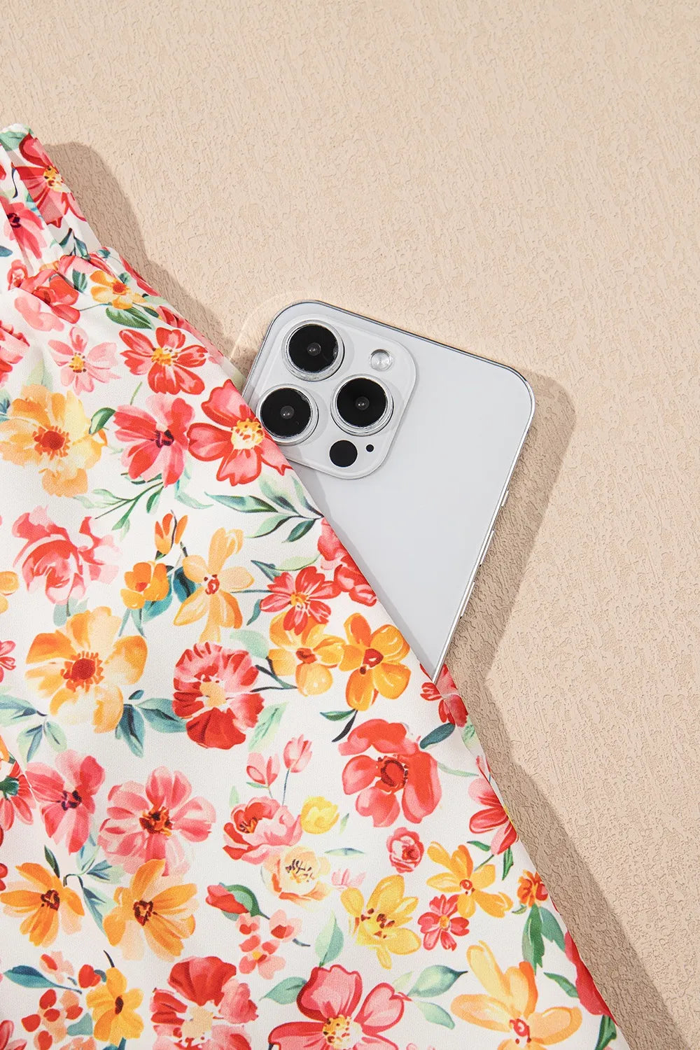 Boho Floral Bandeau Top and High Waist Wide Leg Pants Set