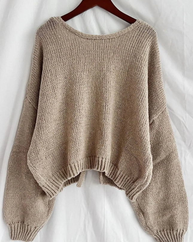 Tied Drop Shoulder Cardigan