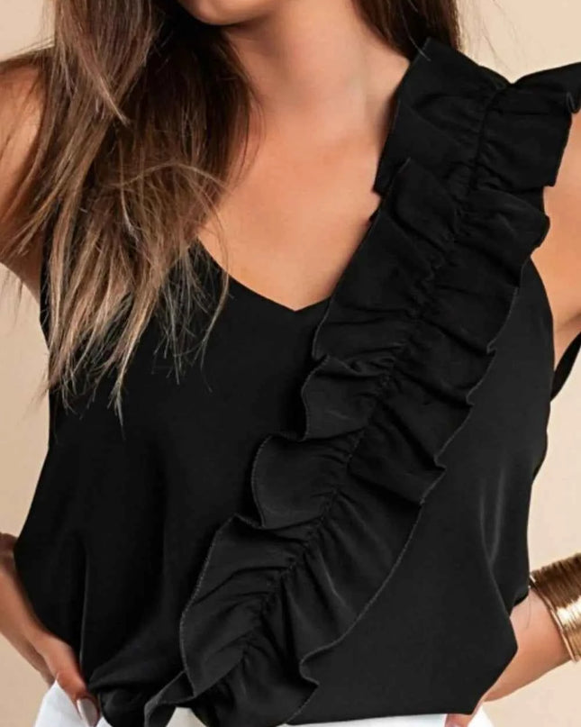 Ruffled V-Neck Cami