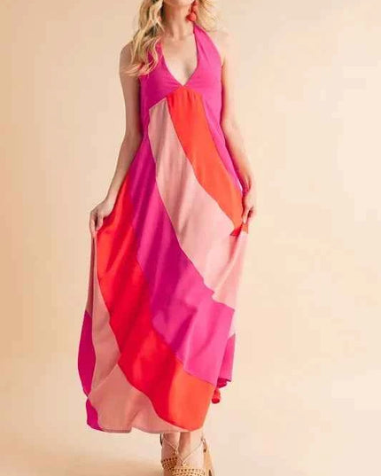 Aemi+Co Color Block Sleeveless Maxi Dress