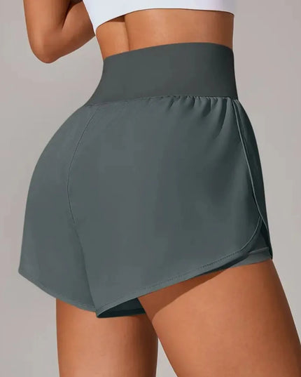 Pocketed High Waist Active Shorts 