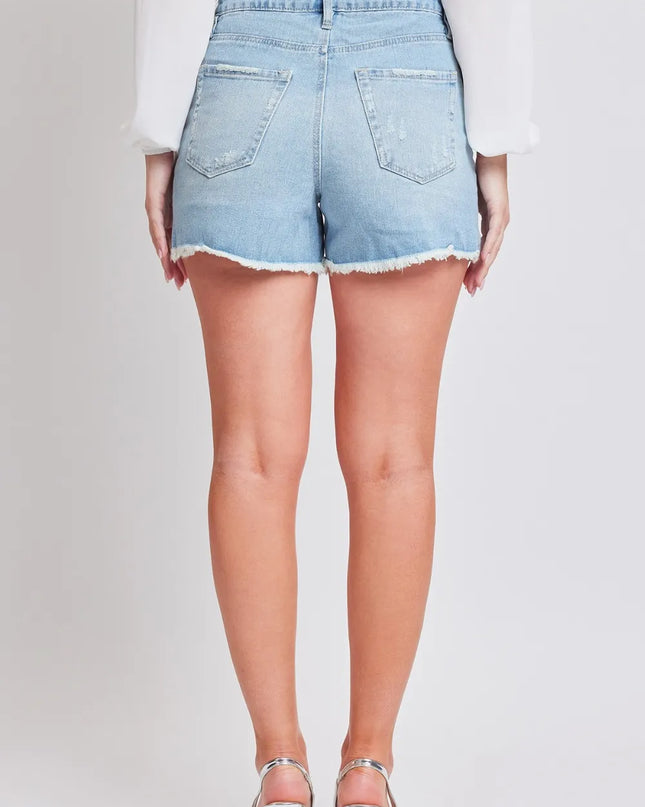 YMI Jeanswear Distressed Frayed Hem Denim Shorts 