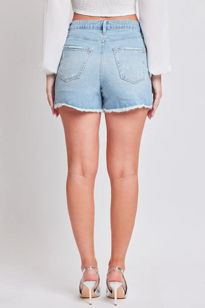 YMI Jeanswear Distressed Frayed Hem Denim Shorts 
