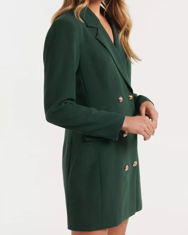 Double-Breasted Long Sleeve Blazer Dress