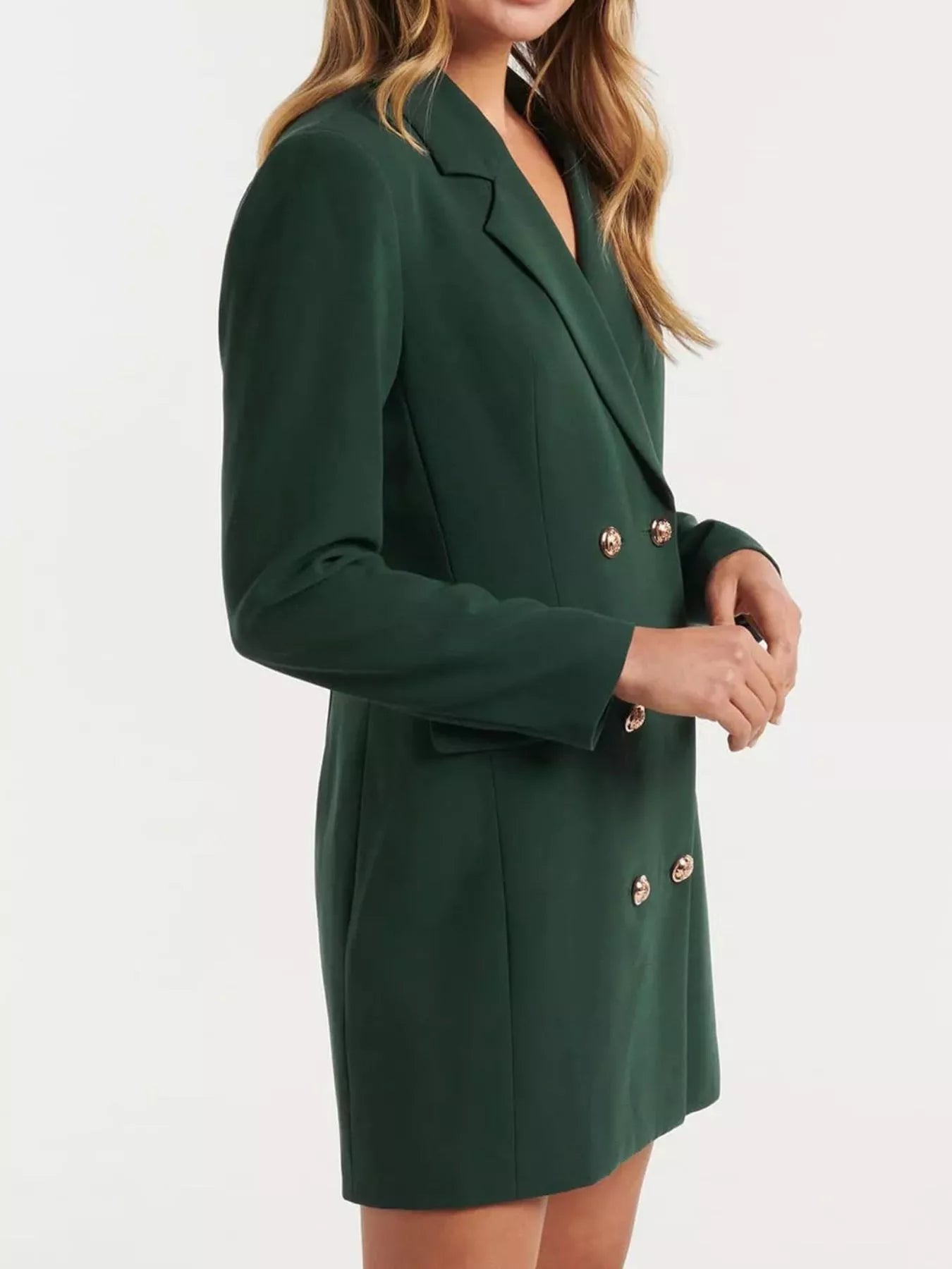 Double-Breasted Long Sleeve Blazer Dress
