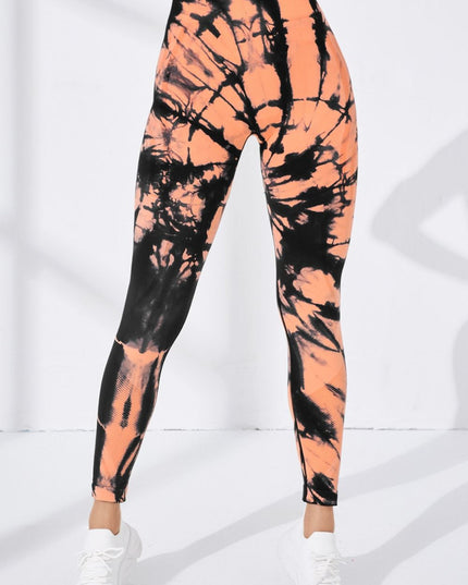 Wide Waistband Long Active Pants Coral