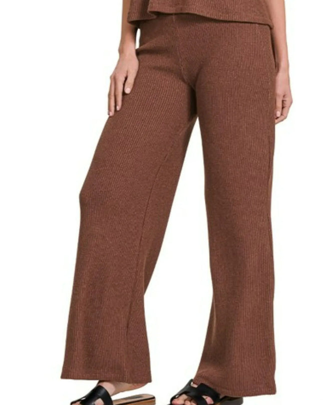 Zenana Sweater Boxy Top & Long Pants Set