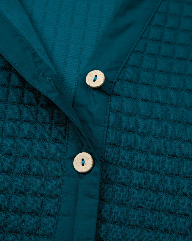 Waffled Textured Raw Edge Patchwork Top and Pants 2pcs Set