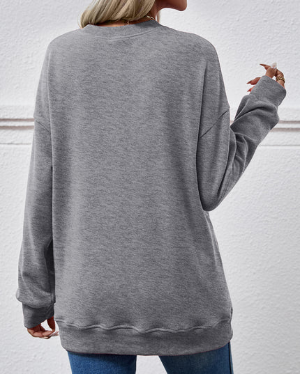 Dropped Shoulder Sweatshirt with Pockets