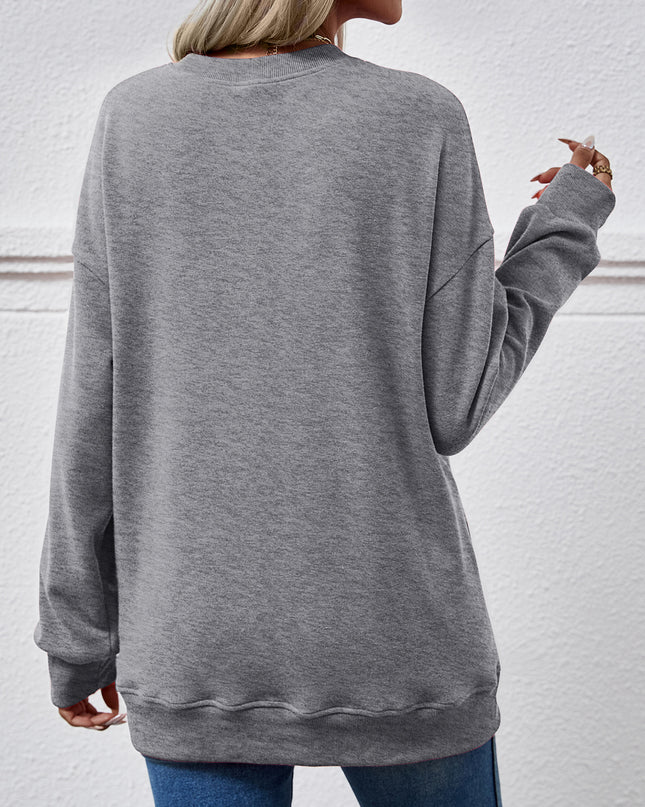Dropped Shoulder Sweatshirt with Pockets