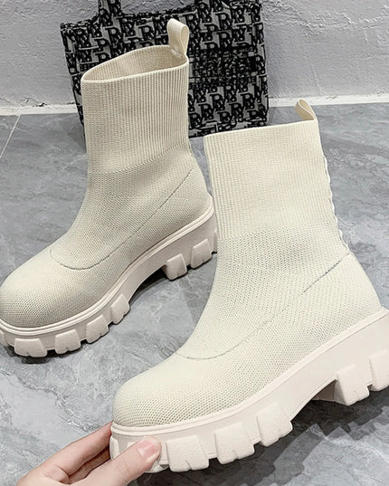 Round Toe Platform Boots