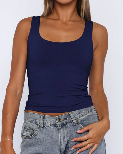 Square Neck Wide Strap Tank 