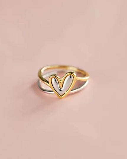 Heart Shape Irregular 925 Sterling Silver Ring