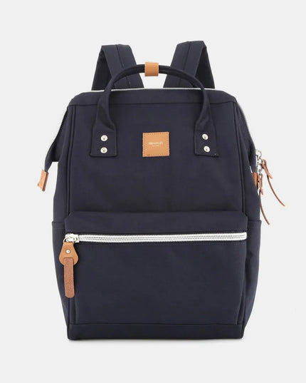Himawari Water Resistant Canvas Backpack Bag with Side Pockets Navy One Size