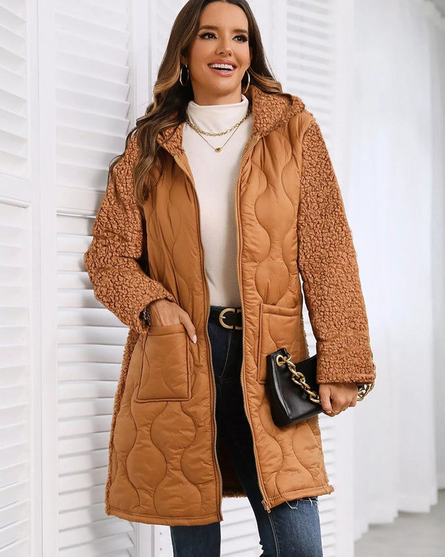 Zip Up Long Sleeve Hooded Outerwear