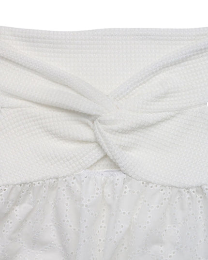 Eyelet Cutout Off-Shoulder Blouse 