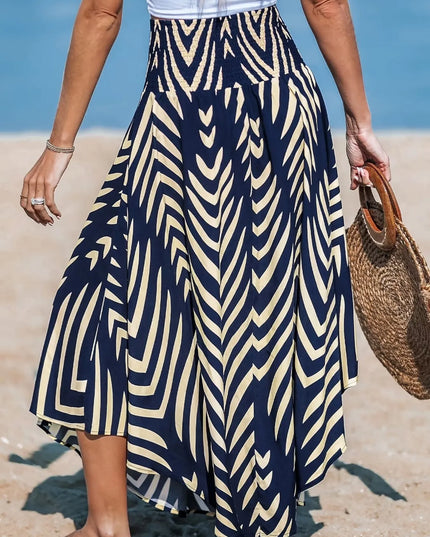 Printed High Waist Maxi Skirt 