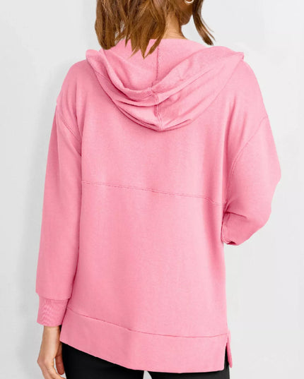 Drawstring Kangaroo Pocket Long Sleeve Hoodie