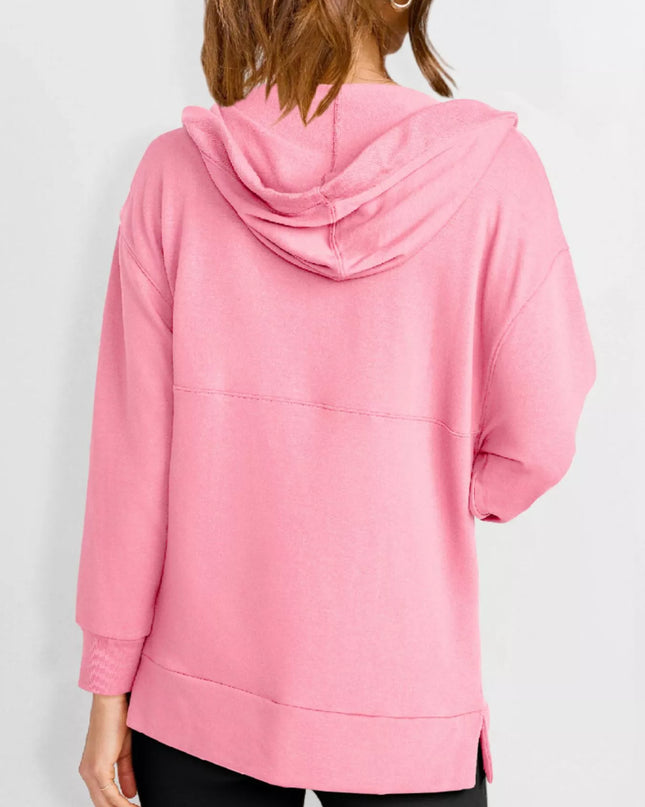 Drawstring Kangaroo Pocket Long Sleeve Hoodie