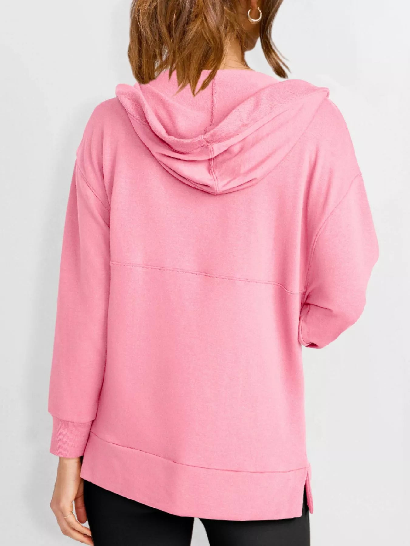 Drawstring Kangaroo Pocket Long Sleeve Hoodie