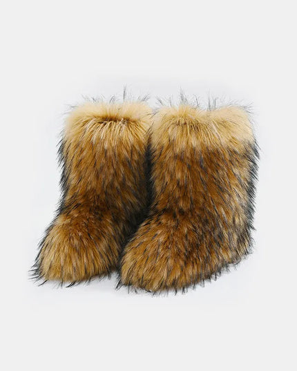 Thermal Fuzzy Platform Boots Caramel