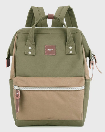 Himawari Water Resistant Canvas Backpack Bag with Side Pockets Mocha Army One Size