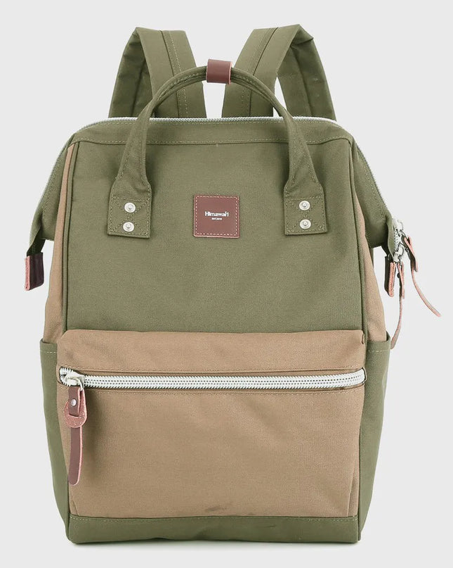 Himawari Water Resistant Canvas Backpack Bag with Side Pockets Mocha Army One Size