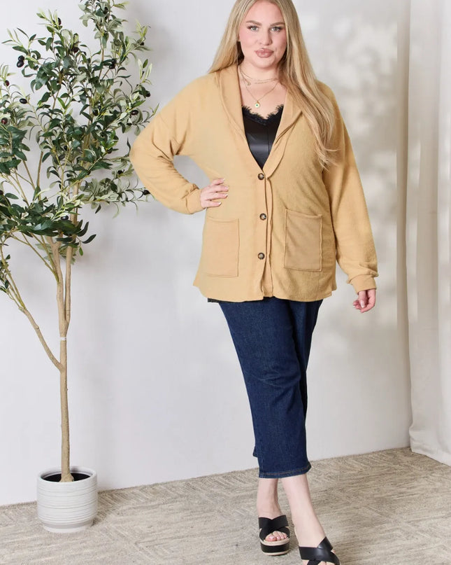 Heimish Full Size Button Up Long Sleeve Cardigan