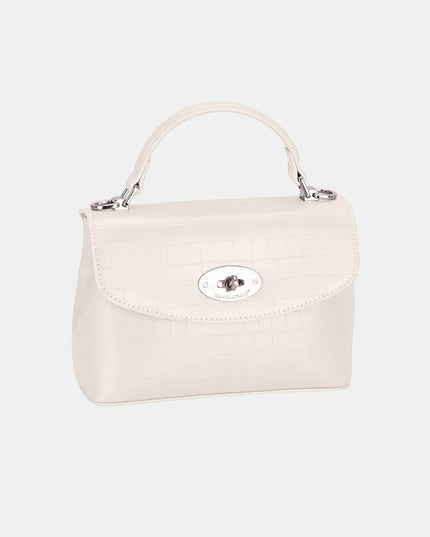 David Jones Texture PU Leather Handbag Creamy White One Size