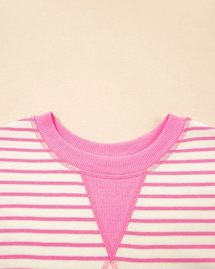 Striped Flounce Sleeve Casual Blouse