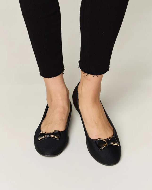 Forever Link Metal Buckle Flat Loafers