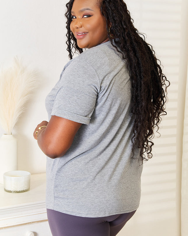 Simply Love Heart Graphic Cuffed Short Sleeve T-Shirt