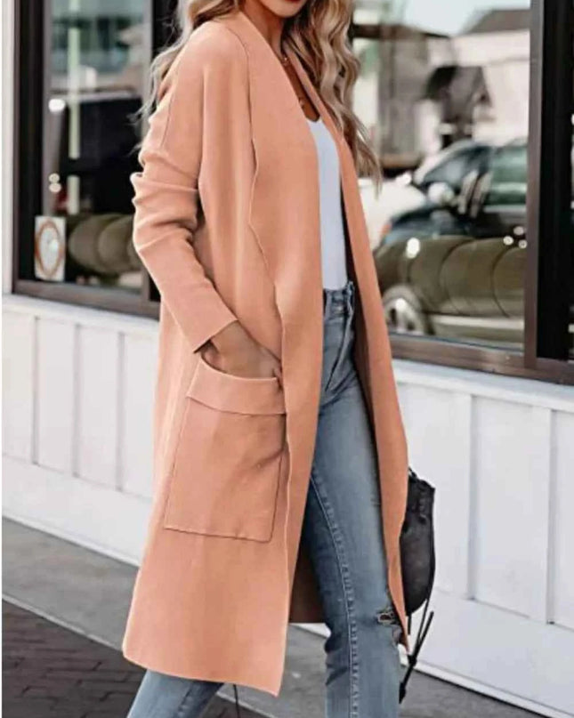 Open Front Dropped Shoulder Outerwear