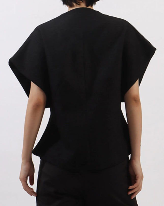 Plus Size Rhinestone Relaxed Fit Vest Coat