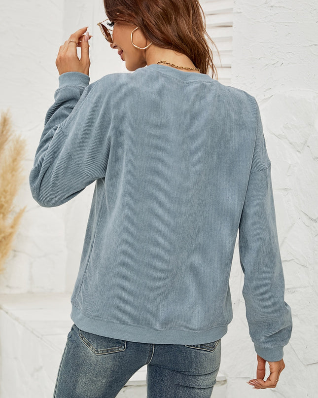 Faceless Gnome Graphic Drop Shoulder Sweatshirt