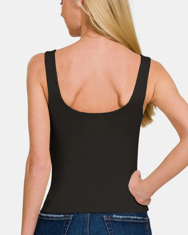 Zenana Double Layer Round Neck Tank
