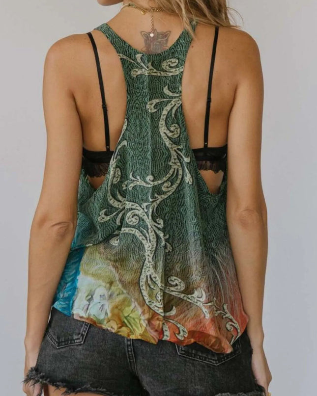 Printed Scoop Neck Tank 