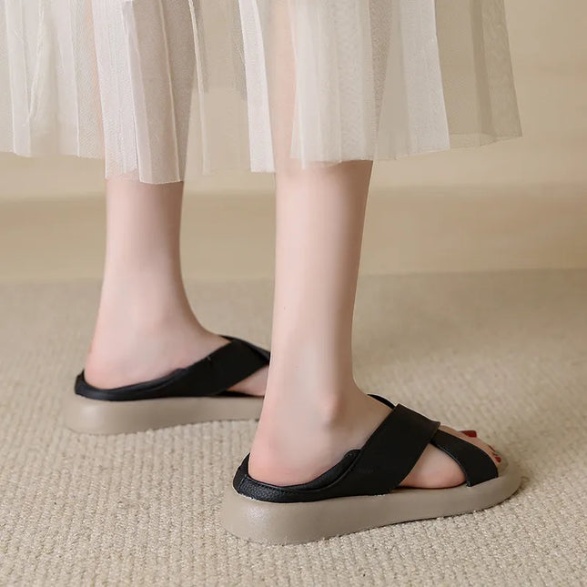 Crossover Platform Comfort Sandals
