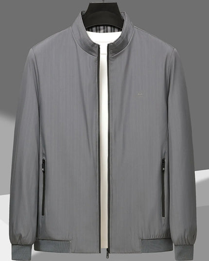 Men's Plus Size Zip Up Long Sleeve Jacket Light Gray